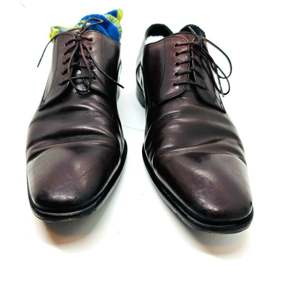 BOSS by Hugo Boss Dark Brown Lace Up Leather Loafer Size 9 - Picture 1 of 10